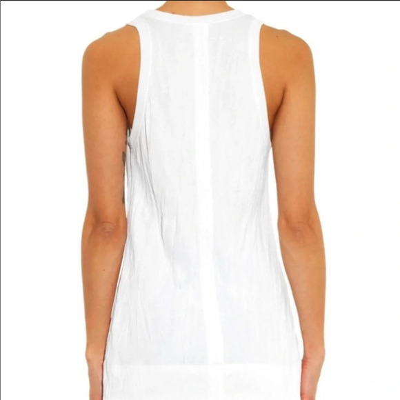 Helmut Lang Optic White Crinkle Tank Top Size L - Picture 1 of 14